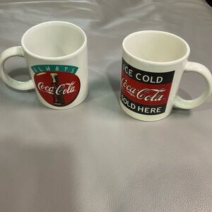 Coca Cola White and Red Vintage Mugs
